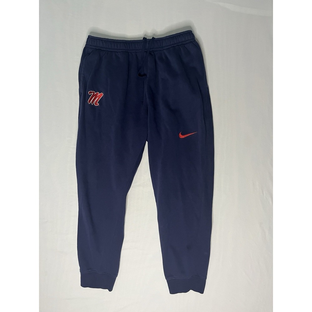 Nike Ole Miss Rebels Fleece Joggers Pants Men's XL Blue Tapered Pockets FJ4770